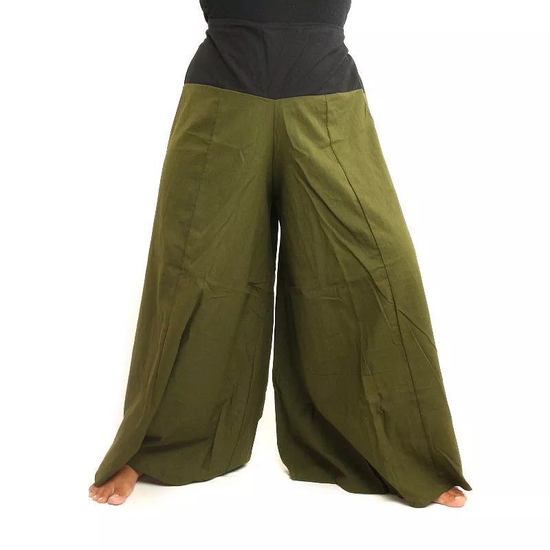 Samurai Hose Baumwolle dunkles oliv grün