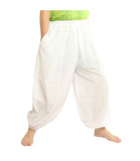 Pantalones Anchos de algodón - blanco