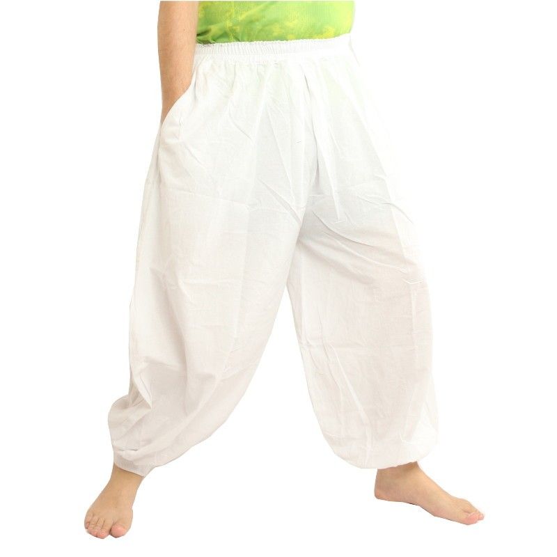 pantalon de harem en coton - blanc