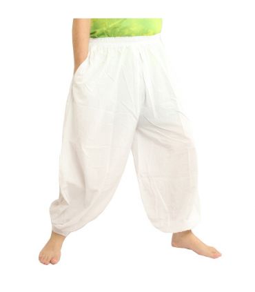 pantalon de harem en coton - blanc