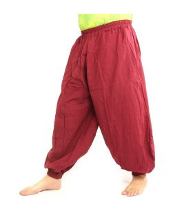 Pantalones de harén de algodón rojo