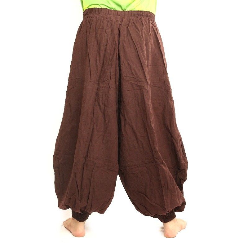 Pantalones de harén de algodón marrón