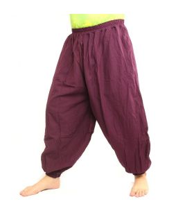 Pantalones de harén de algodón magenta