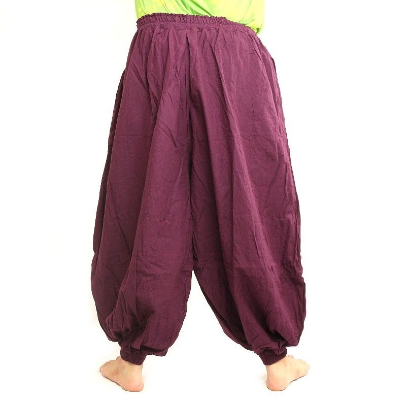 Pantalones de harén de algodón magenta