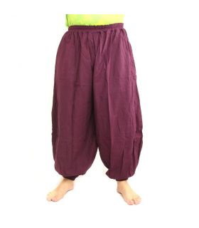 Pantalones de harén de algodón magenta