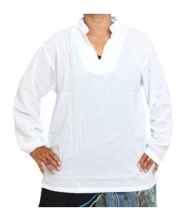 camisa de algodón tailandés blanco tamaño M