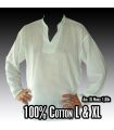 Camisa de algodón tailandesa blanca talla L