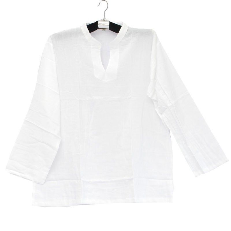 Chemise thaïlandaise en coton blanc taille XXXL