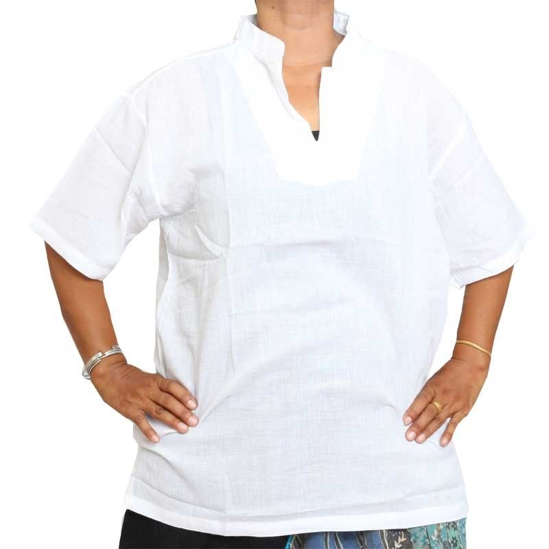 Razia Mode - chemise en coton léger blanc taille M