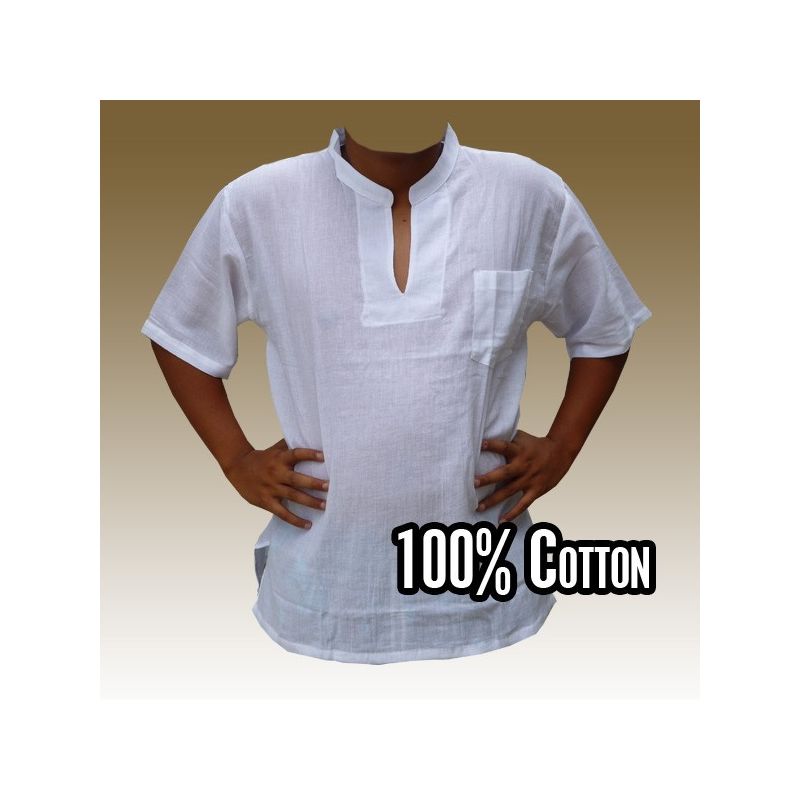 Razia Fashion - chemise thaïlandaise légère en coton blanc taille XL
