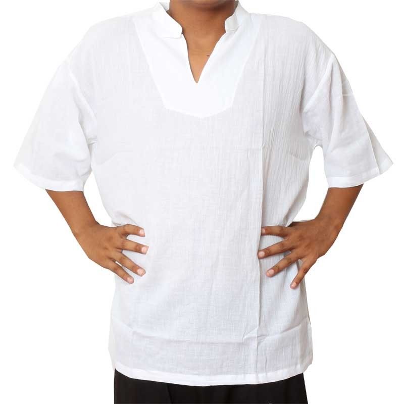 Razia Fashion - leichtes Thai Baumwollhemd weiß Größe XXL