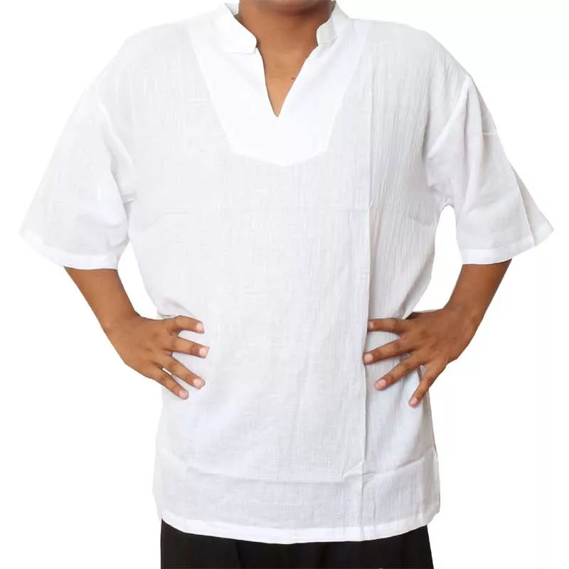 Razia Fashion - light Thai cotton shirt white size XXL