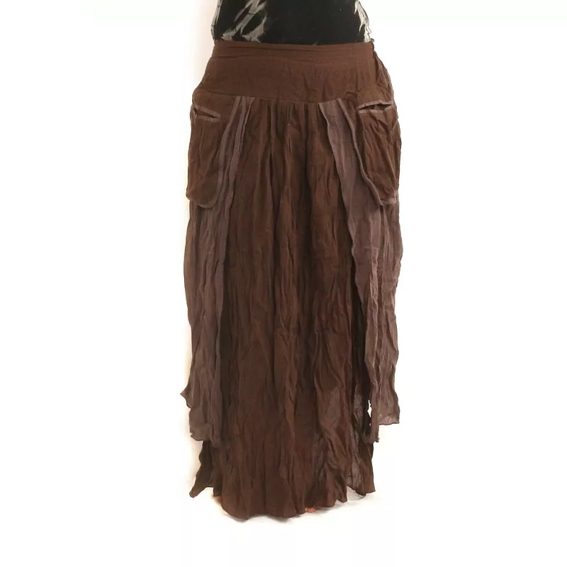 Crinkle look skirt - double layer with side pockets