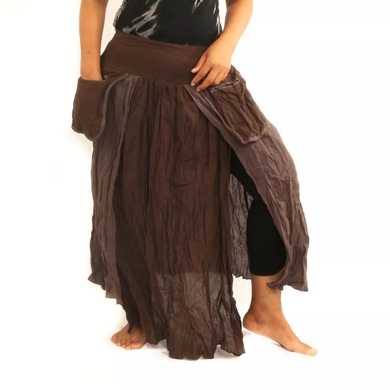 Rock im Knitterlook - zweilagig mit Seitentaschen