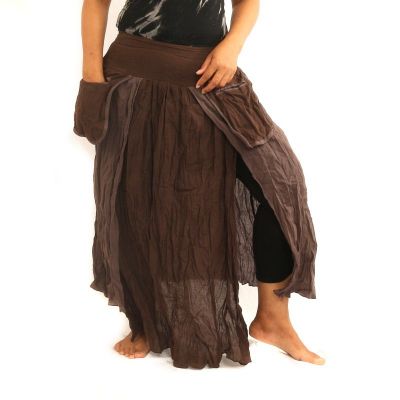Rock im Knitterlook - zweilagig mit Seitentaschen
