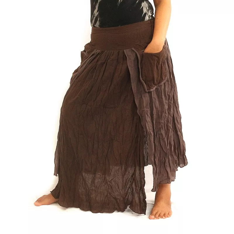 Rock im Knitterlook - zweilagig mit Seitentaschen