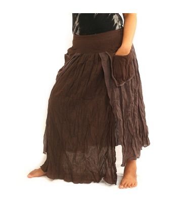 Crinkle look skirt - double layer with side pockets