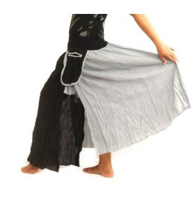 Falda de aspecto arrugado - doble capa con bolsillos laterales