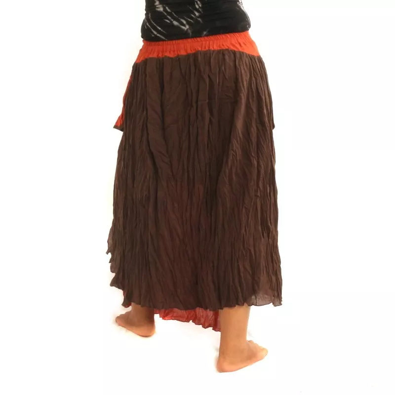 Crinkle look skirt - double layer with side pockets