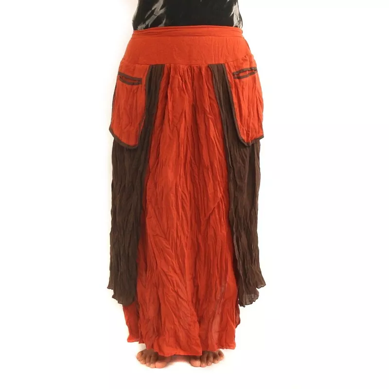 Crinkle look skirt - double layer with side pockets