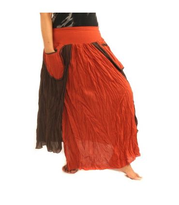 Crinkle look skirt - double layer with side pockets