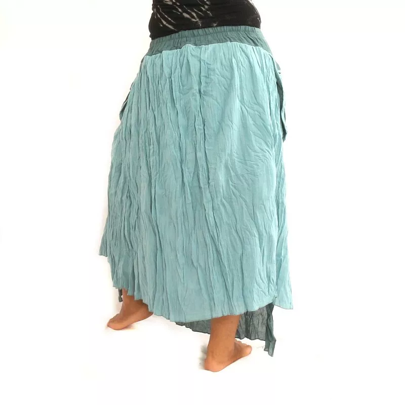 Rock im Knitterlook - zweilagig mit Seitentaschen
