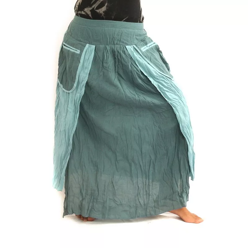 Rock im Knitterlook - zweilagig mit Seitentaschen