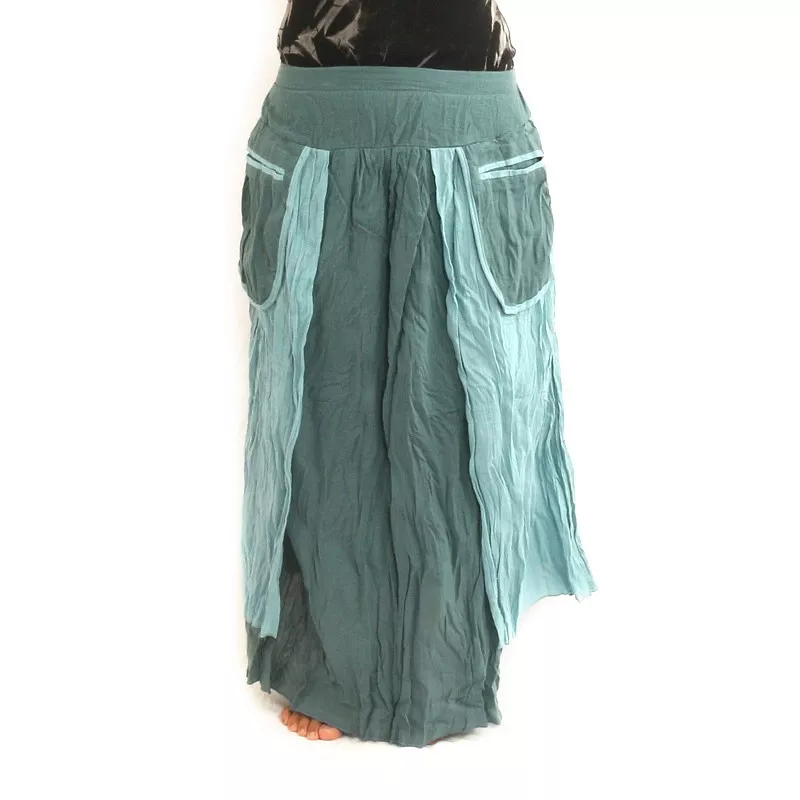 Crinkle look skirt - double layer with side pockets