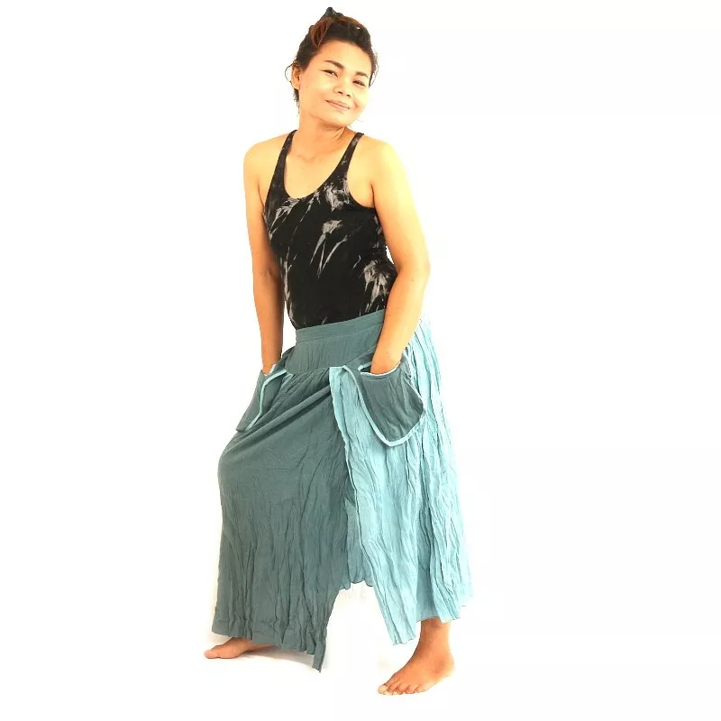 Rock im Knitterlook - zweilagig mit Seitentaschen