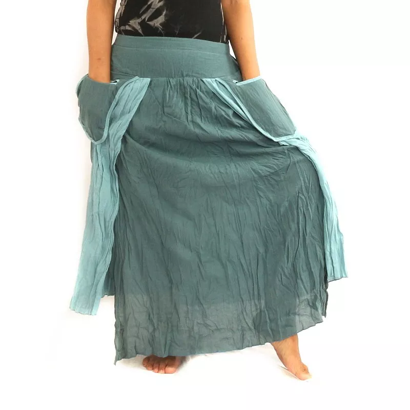 Crinkle look skirt - double layer with side pockets
