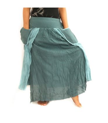 Crinkle look skirt - double layer with side pockets