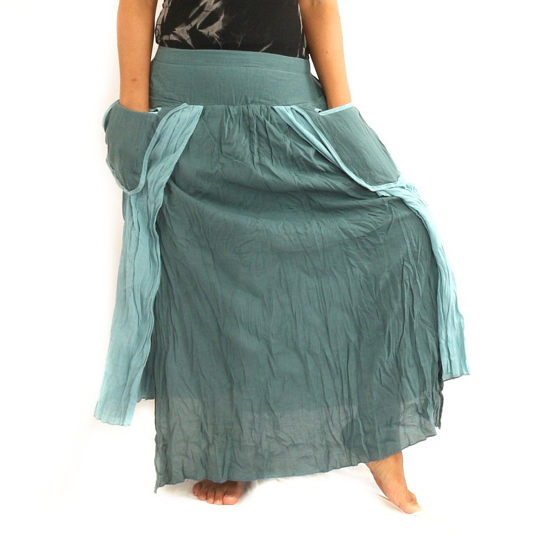 Wrinkle look skirt - double layer with side pockets KP5