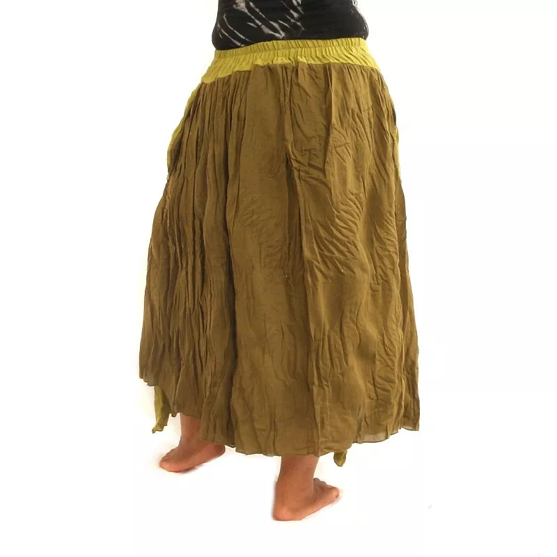 Crinkle look skirt - double layer with side pockets