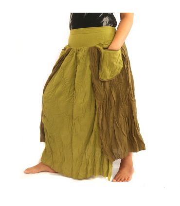 Crinkle look skirt - double layer with side pockets