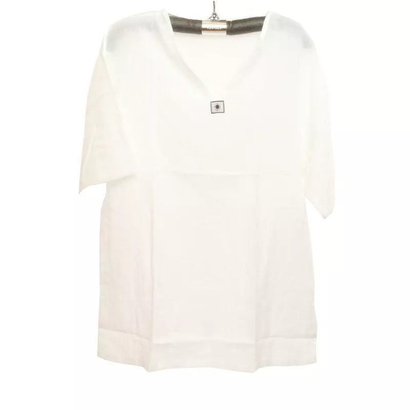 Razia Fashion - Light Thai cotton shirt white size M