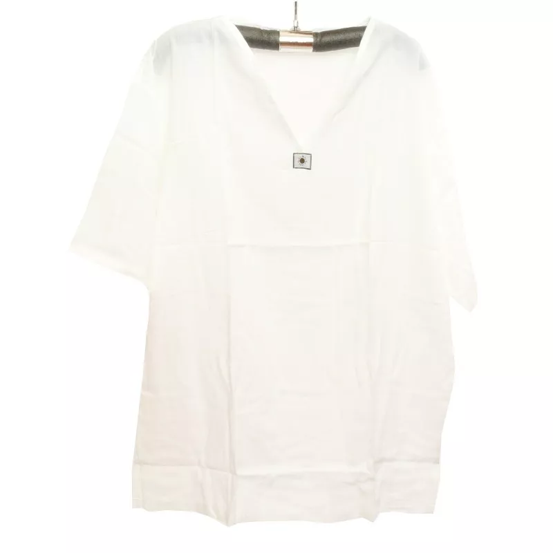 Razia Fashion - Chemise thaïlandaise légère en coton blanc taille L