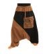 Aladdin pants two-tone khaki black cotton