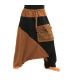 Pantalon Aladdin bicolore en coton noir kaki