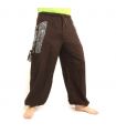 Authentische Baumwoll-Haremshose im Unisex-Design mit sakralen buddhistischen Symbolen