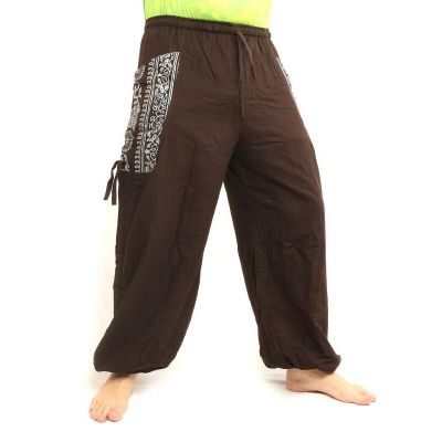 Thai Hippie Hose zum Zubinden Ethno Applikation aus schwerer Baumwolle