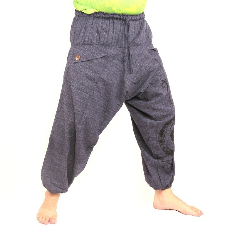 Harem pants with spiral / floral design print ARY-A8