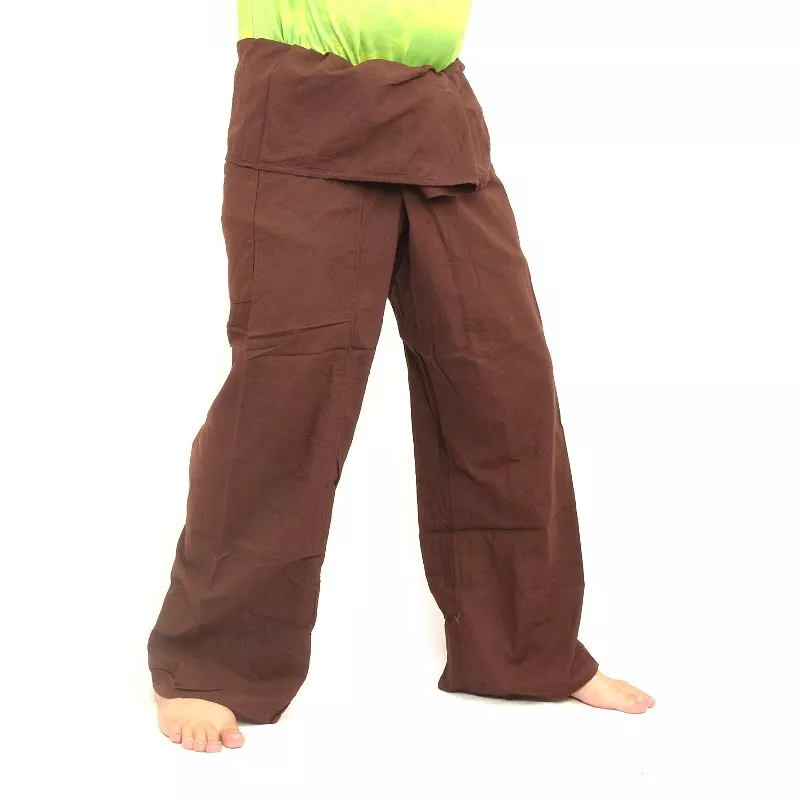 Fischerhose - braun- Extra Lang- Baumwoll Thai Fischerhose