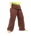 Pantalon de pêcheur - marron- Pantalon de pêcheur thaïlandais en coton extra long