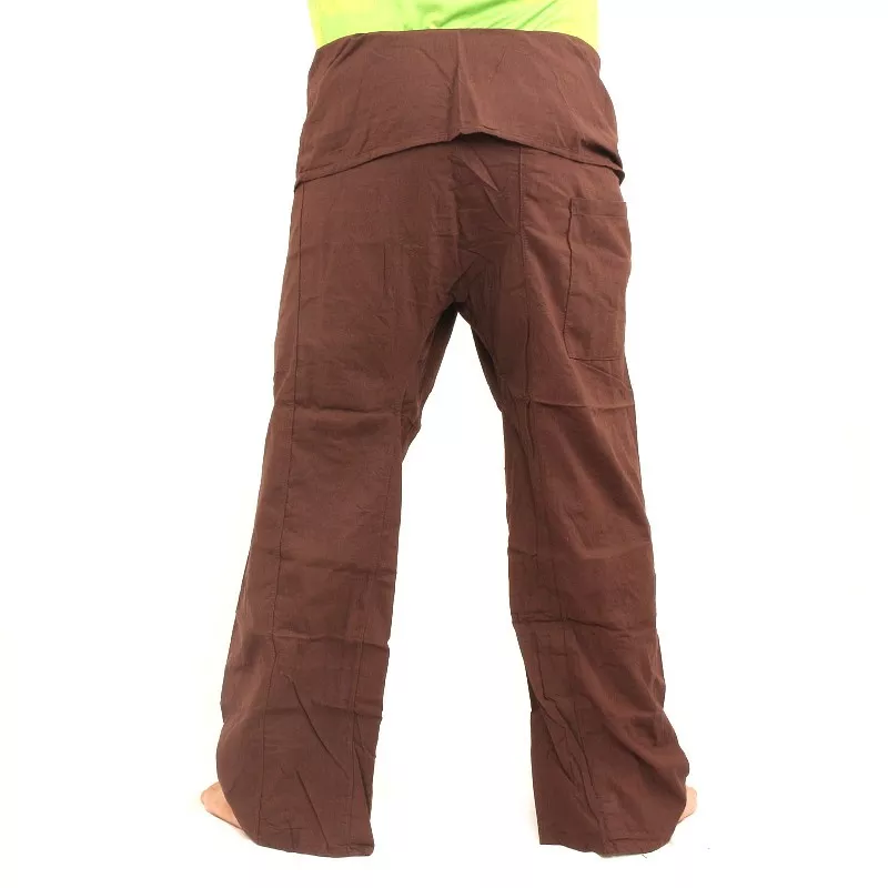 Pantalon de pêcheur - marron- Pantalon de pêcheur thaïlandais en coton extra long