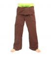 Pantalones de pescador - marrón- Pantalones de pescador tailandeses de algodón extra largos