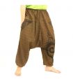 Harem pants printed brown cotton
