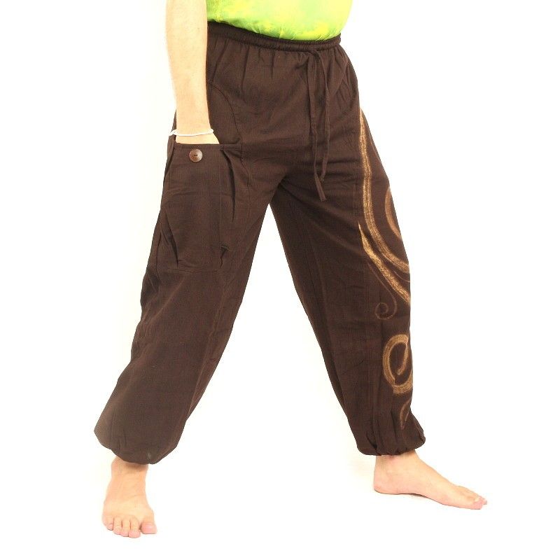 Chiller pantalones patrón marrón
