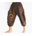 Harem capri pants with spiral pattern
