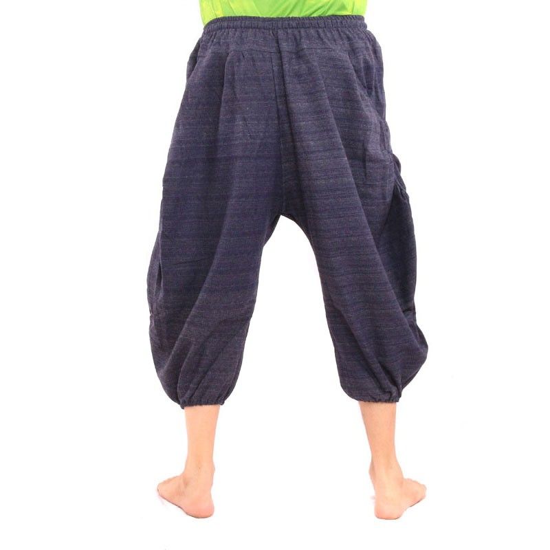 3/5 Saruel pants with large side pockets made of heavy cotton KMI2