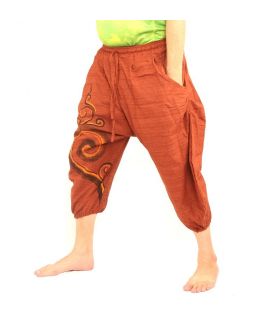 Pantalon Boho capri avec motif en spirale